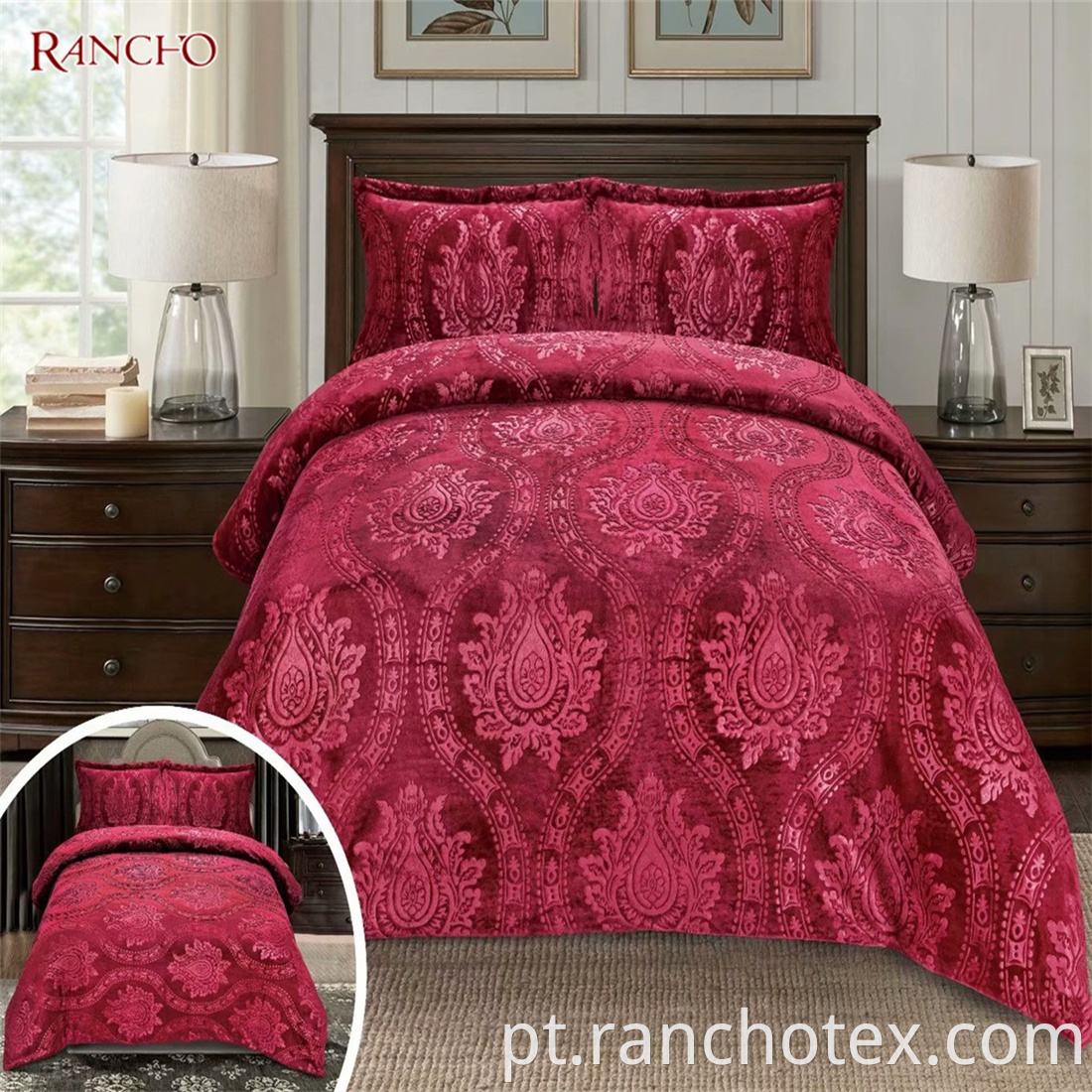 Flanela Fleece Consolador Luxo Bedding de inverno Conjunto de camas de inverno King size de inverno Conjunto